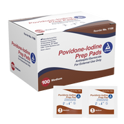 Dynarex Povidone Iodine Antiseptic Prep Pads - Medium - Senior.com Prep Pads