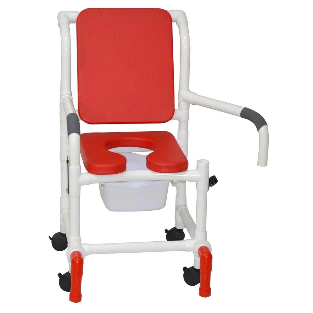 MJM Deluxe Shower Chair with Soft Elongated Commode Seat and Cushion - Senior.com PVC Shower Chairs