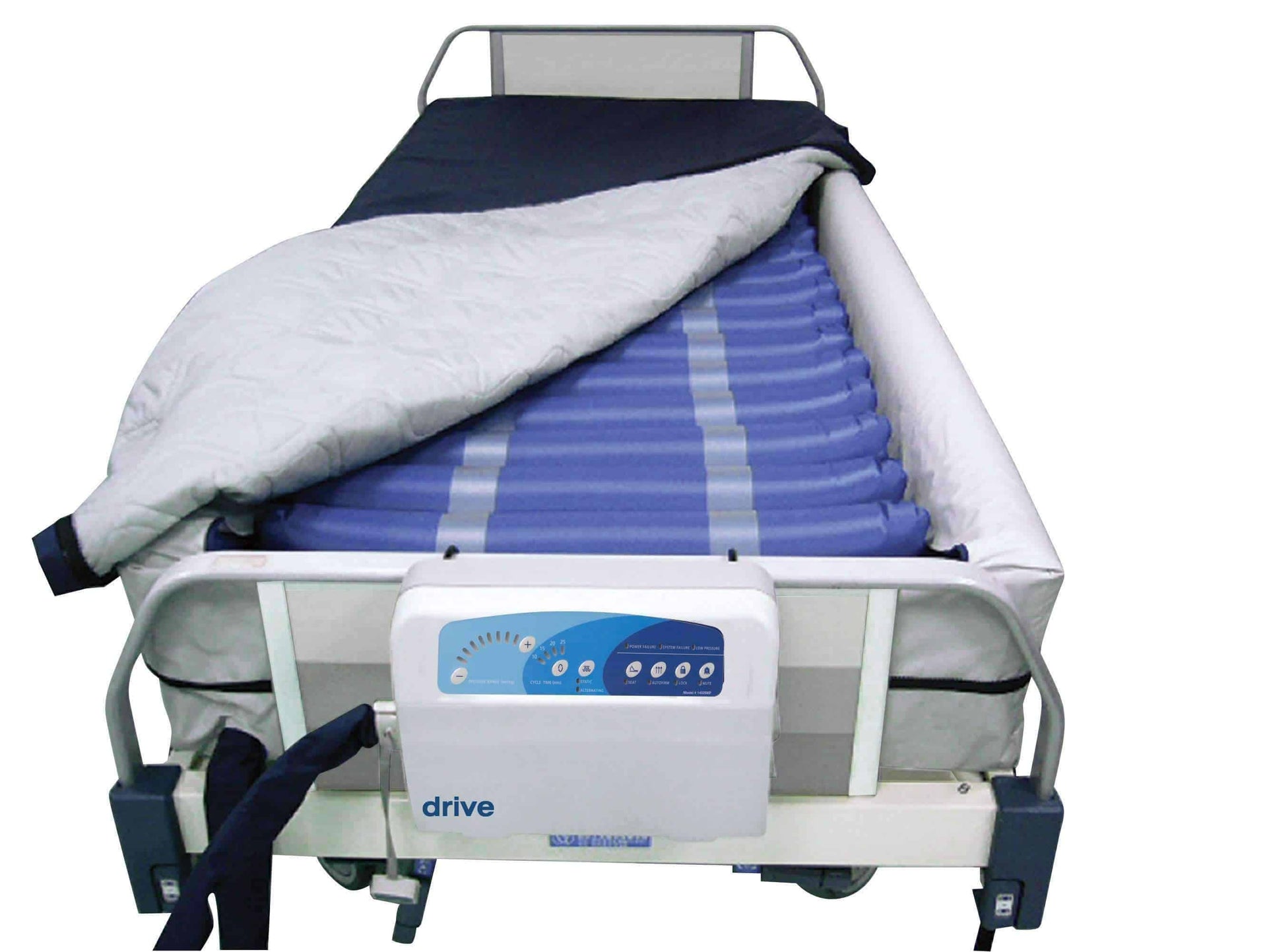 Drive Medical Med Aire Plus Defined Perimeter Low Air Loss Mattress Replacement System with Low Pressure Alarm 8 - Senior.com Support Surfaces