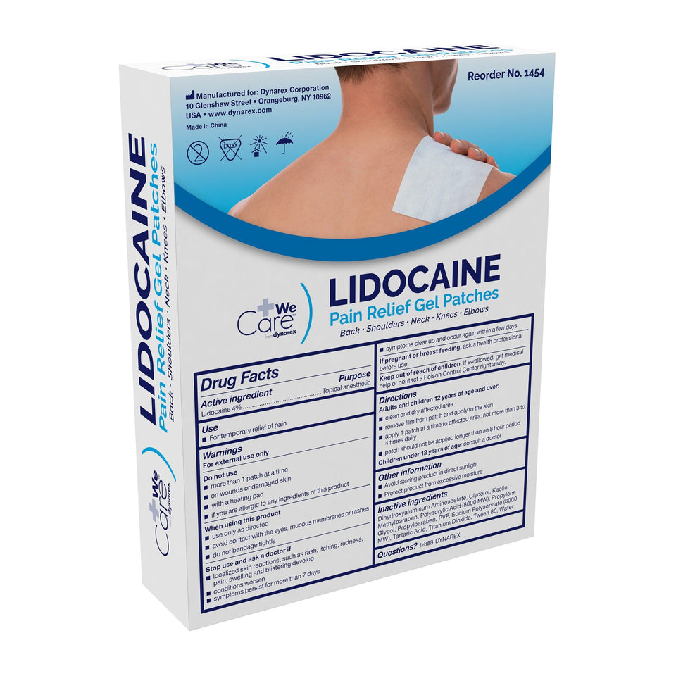 Dynarex WeCare Lidocaine Pain Relief Gel Patches Box of 5