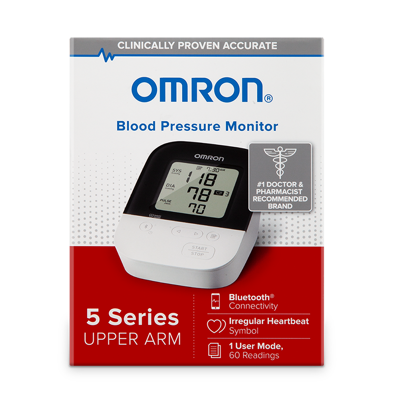 Omron 5 Series Wireless Upper Arm Blood Pressure Monitor - 60 Readings - Senior.com Blood Pressure Monitors