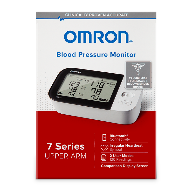 Omron 7 Series Wireless Bluetooth Upper Arm Blood Pressure Monitor - 120 Readings - Senior.com Blood Pressure Monitors