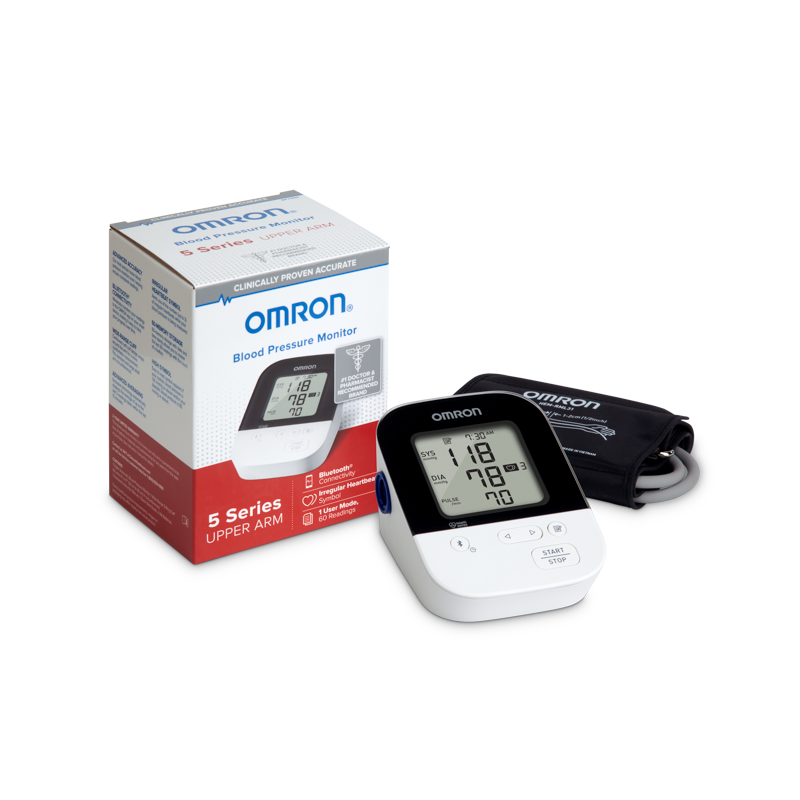 Omron 5 Series Wireless Upper Arm Blood Pressure Monitor - 60 Readings - Senior.com Blood Pressure Monitors