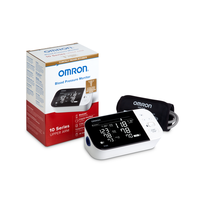 Omron 10 Series Wireless Bluetooth Upper Arm Blood Pressure Monitor - 200 Readings - Senior.com Blood Pressure Monitors