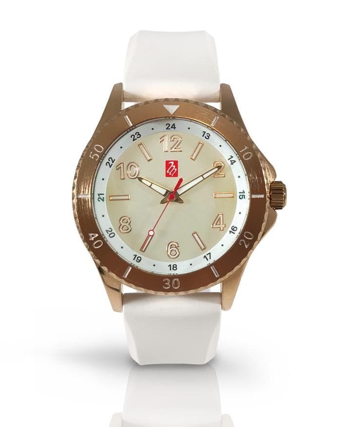 Prestige Medical Rodeo Rose Gold White Nurse Premium Watch - Senior.com Watches