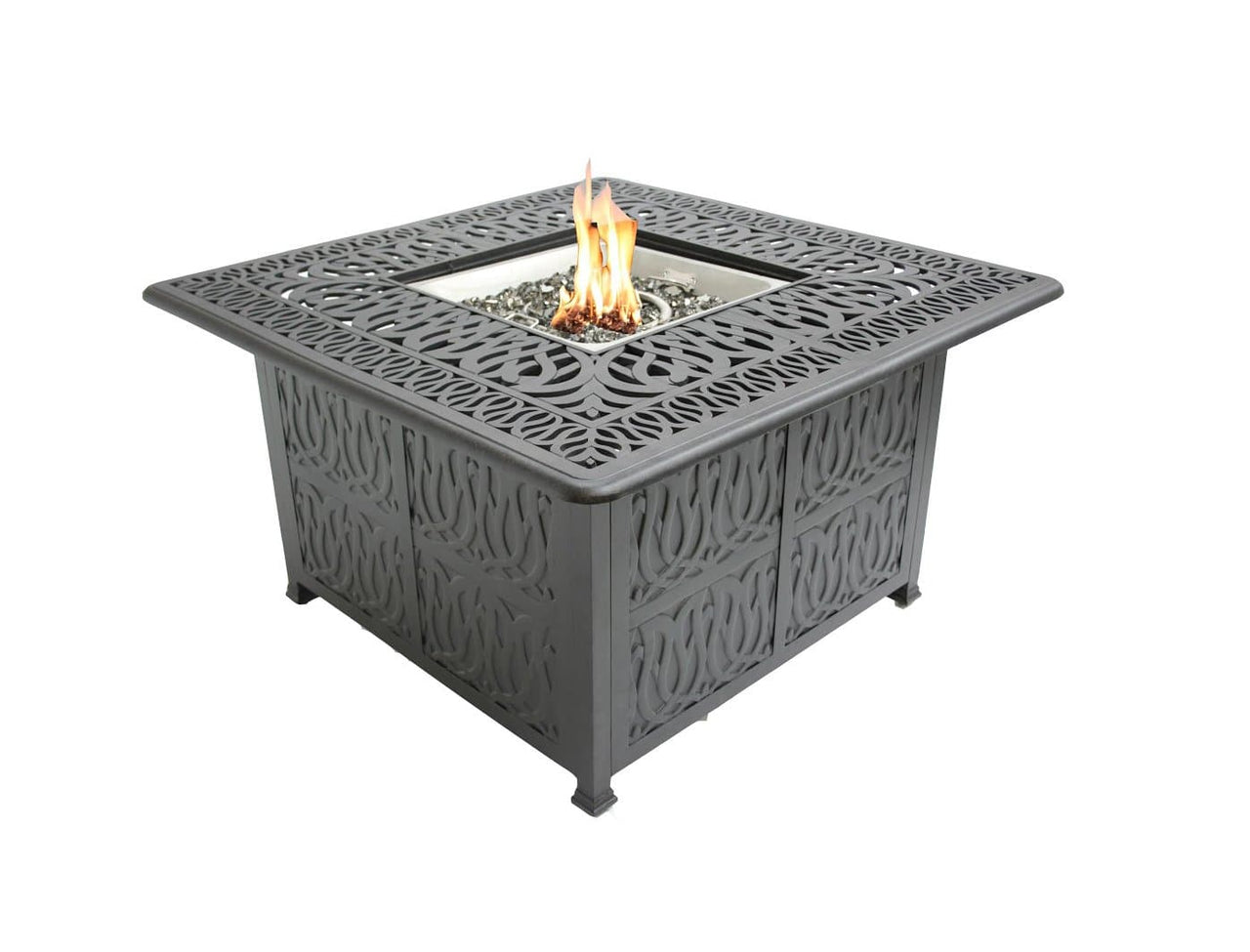Comfort Care Ariana Exquisite 44"Square Fire Table Table with Burner - Senior.com Fire Tables