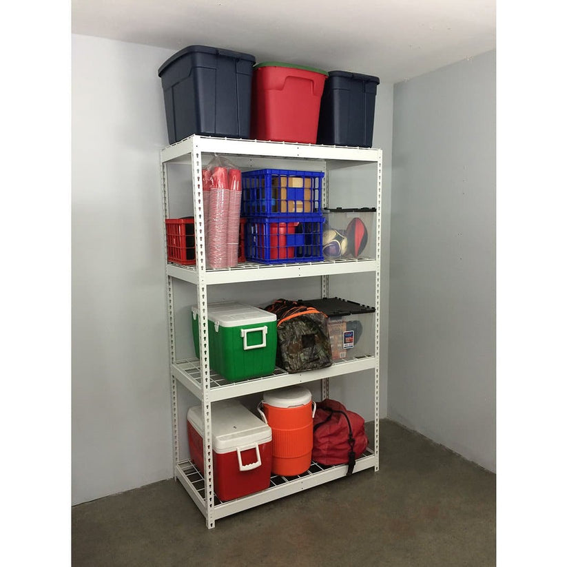 SafeRacks Garage Shelving Standing Storage Racks - 4 Shelves - 3 Sizes ...