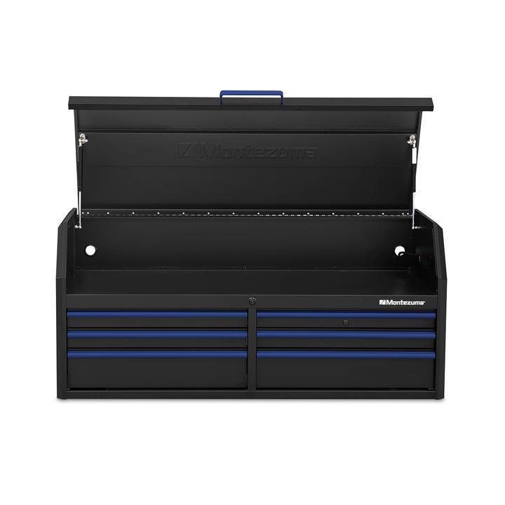 Montezuma 56 X 24 Inch Tool Box & Rolling Tool W/ Power Outlets