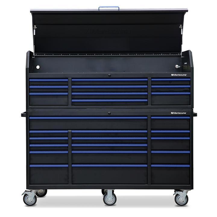 Montezuma 72 X 20 Inch Tool Box & Rolling Tool Cabinet With Multiple Power Outlets - Senior.com Tool Cabinets