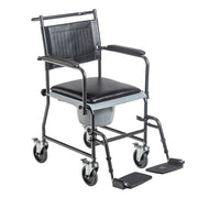 Drive Medical Upholstered Drop Arm WheeledShower Chair Commode - Senior.com Shower Chair Commode