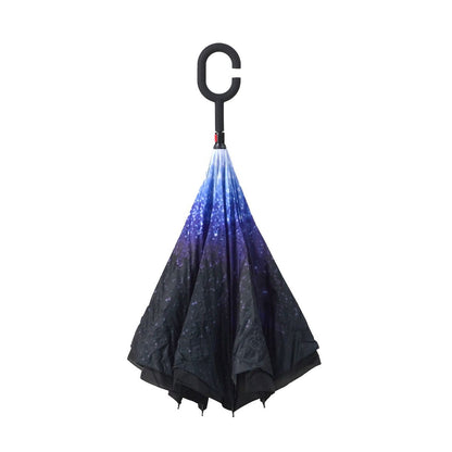 Topsy Turvy Designer Umbrellas - Drip Free Windproof - Galaxy - Senior.com Umbrellas