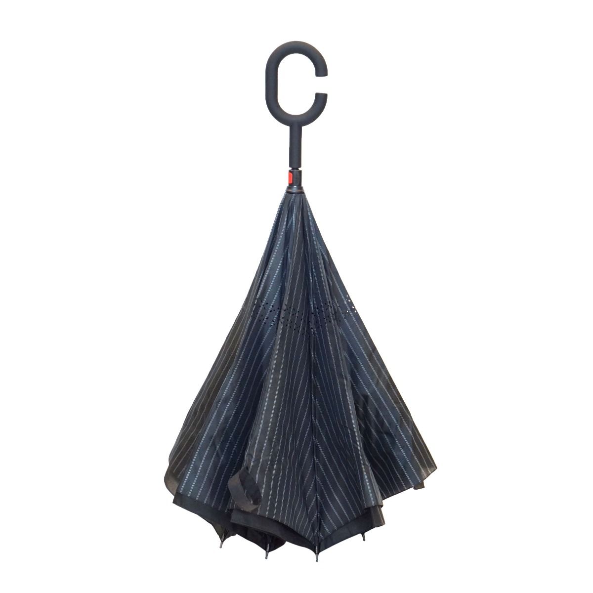 Topsy Turvy Designer Umbrellas - Drip Free Windproof - Pinstripe - Senior.com Umbrellas