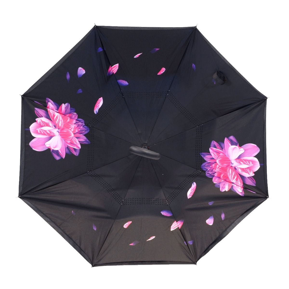 Topsy Turvy Designer Umbrellas - Drip Free Windproof - Violet Petals - Senior.com Umbrellas