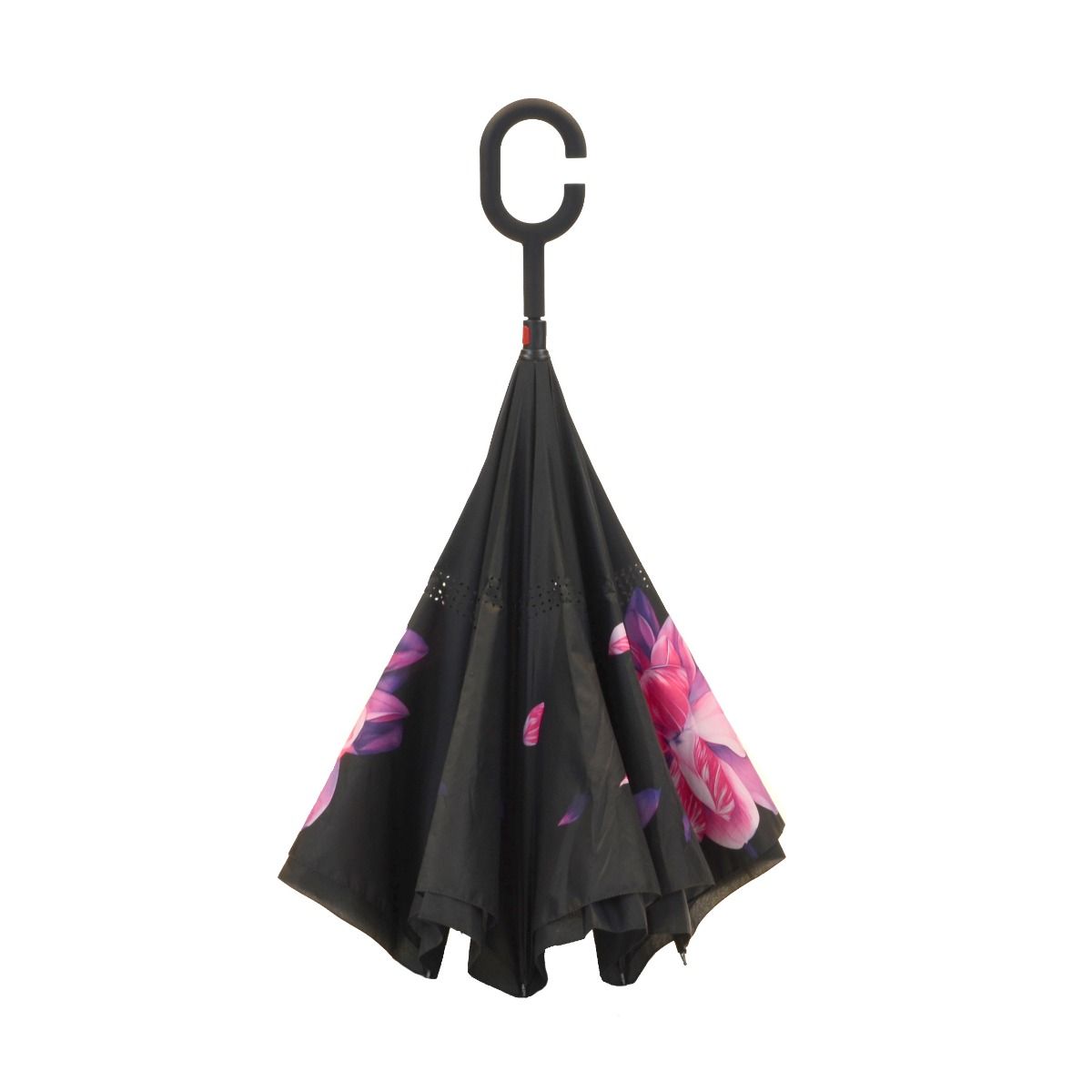 Topsy Turvy Designer Umbrellas - Drip Free Windproof - Violet Petals - Senior.com Umbrellas