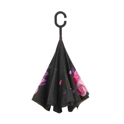 Topsy Turvy Designer Umbrellas - Drip Free Windproof - Violet Petals - Senior.com Umbrellas