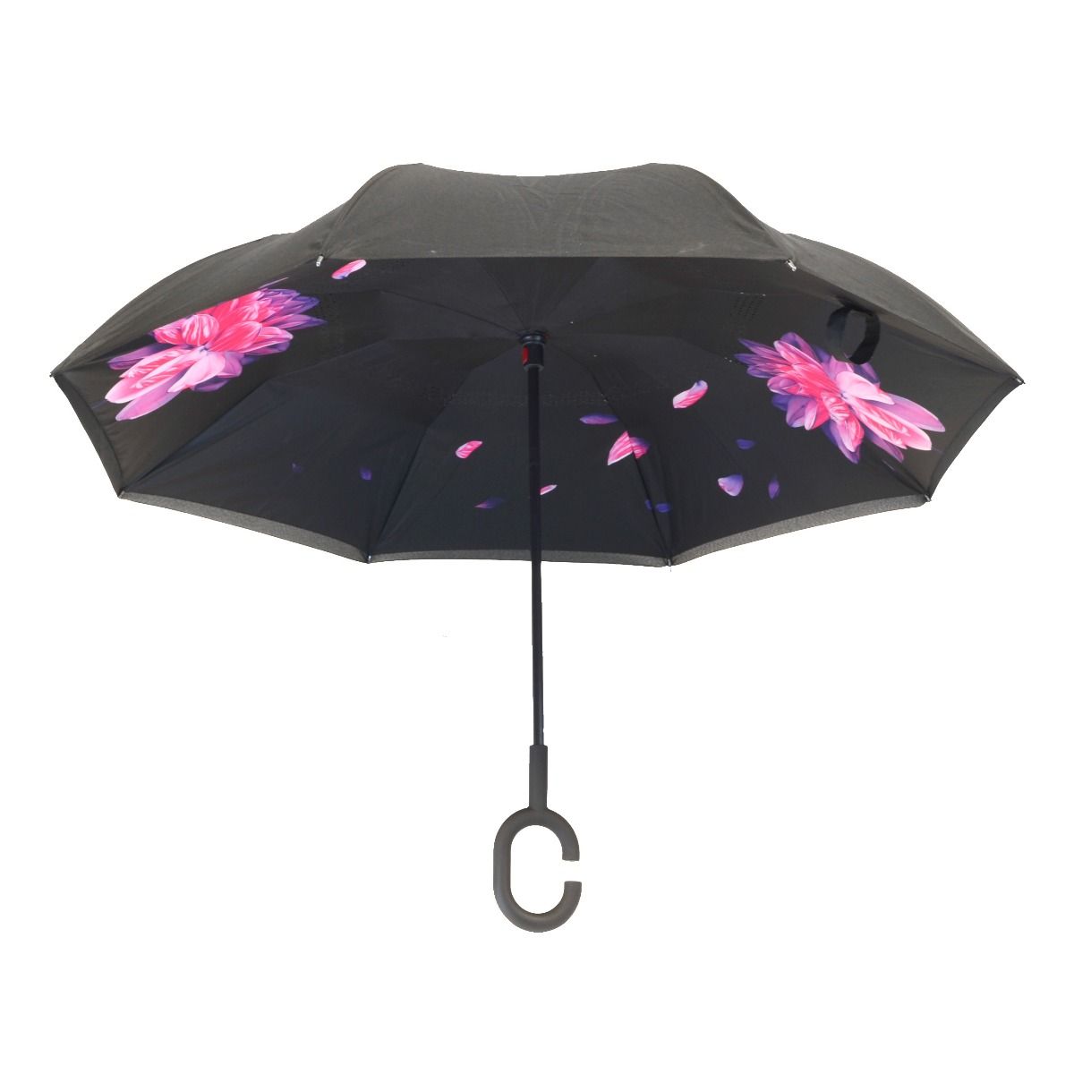 Topsy Turvy Designer Umbrellas - Drip Free Windproof - Violet Petals - Senior.com Umbrellas