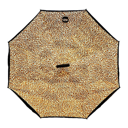 Topsy Turvy Designer Umbrellas - Drip Free Windproof - Leopard - Senior.com Umbrellas