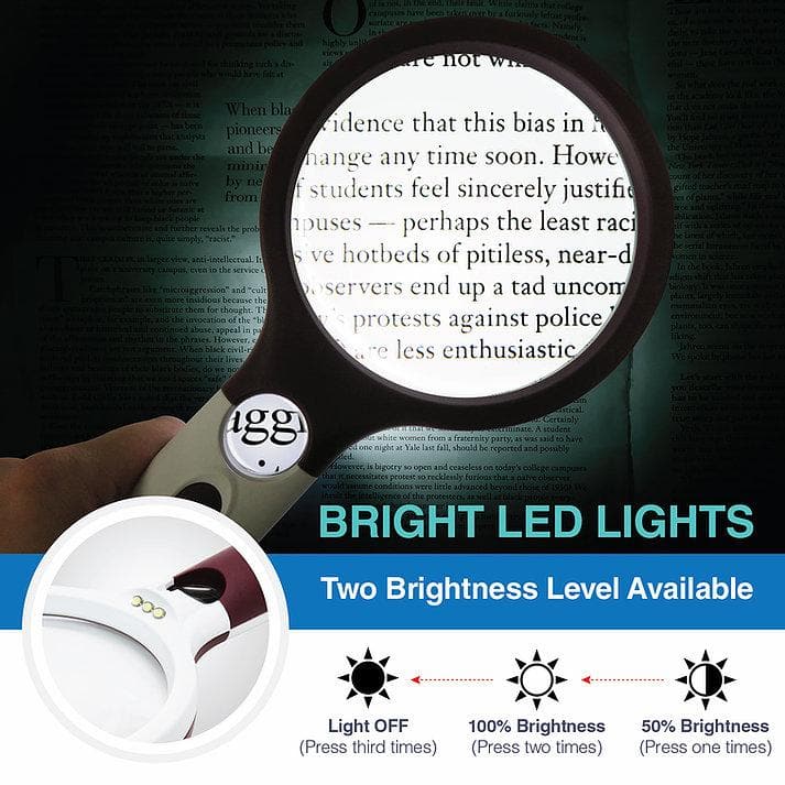 30X Jumbo Handheld Magnifying Glass w/ 13 Bright LED Light
