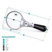 Magnipros 3 Ultra Bright LED Lights with 3X 4.5X 25X Power Magnifying Glass with Light - Senior.com Handheld Magnifiers