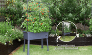 Frame It All Large Self-Watering Elevated Planter w/ Trellis Frame and Greenhouse Cover - Senior.com Planters