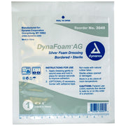 Dynarex DynaFoam AG Bordered Silver Foam Dressings - 4" x 4" - Senior.com Foam Dressings