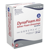 Dynarex DynaFoam AG Bordered Silver Foam Dressings - 4" x 4" - Senior.com Foam Dressings