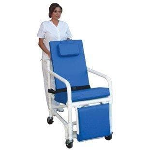 MJM International PVC 3-Position Reclining Geriatric Chair with Elevating Leg Rests - Senior.com PVC Shower Chairs