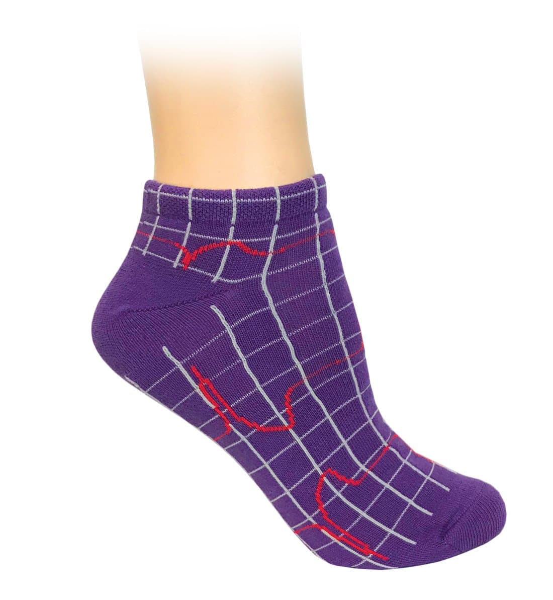 Prestige Medical Nurse and Caregiver Fashion EKG Ankle Socks - Senior.com Socks