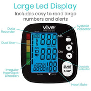 Vive Health Upper Arm Precision Blood Pressure Monitor with XL LCD Screen - Senior.com Blood Pressure Monitors