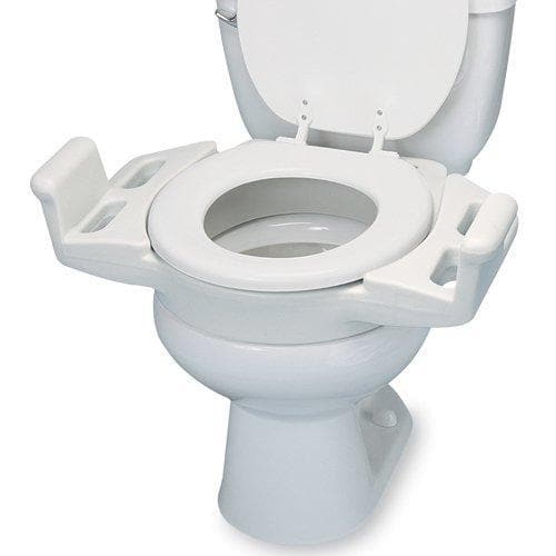 Maddak Elevated Push Up Toilet Seat with Armrest - Senior.com Toilet Seat Risers