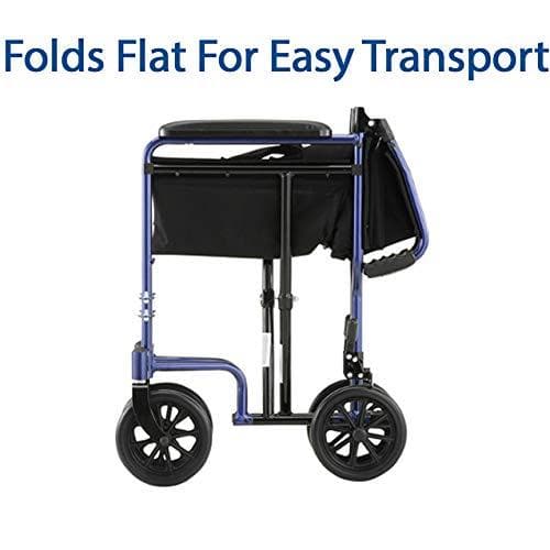 Carex Lightweight Transport Foldable Wheelchair with Footrests