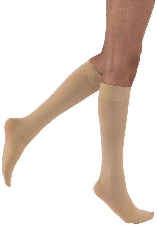 Jobst Opaque Medical Compression Stockings - Closed Toe Natural - Senior.com Compression Stockings