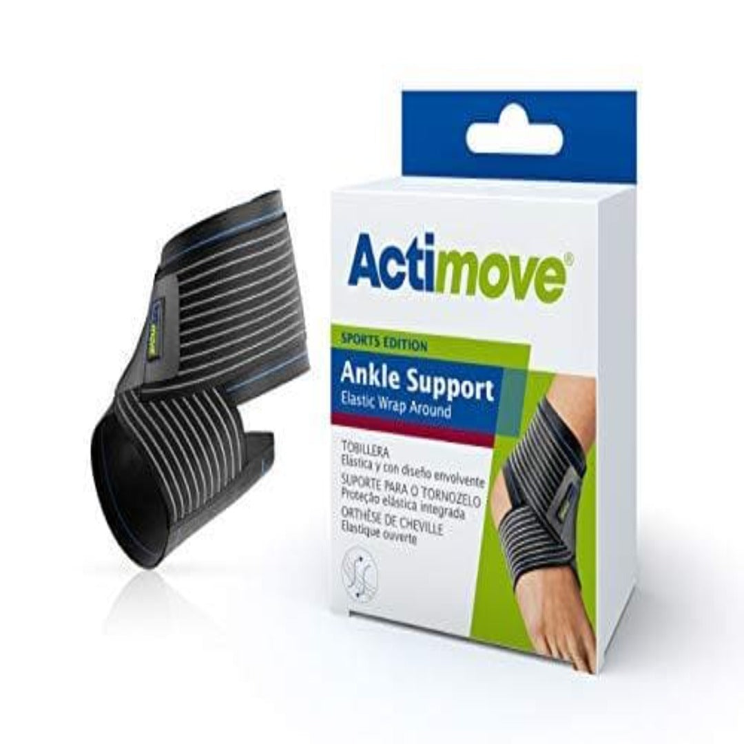 Actimove Elastic Wrap Around Ankle Support - Black - Senior.com Ankle Support