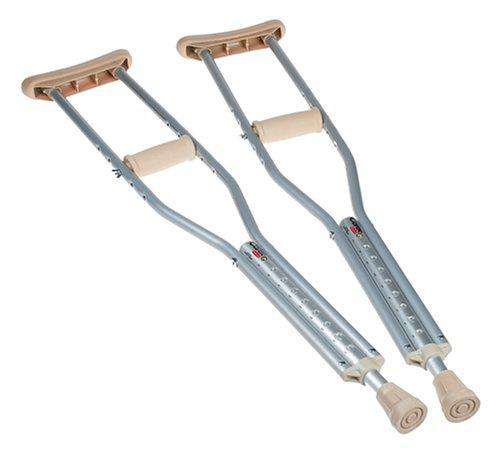 Carex Push Button Aluminum Crutches - Height Adjustable - 3 Sizes