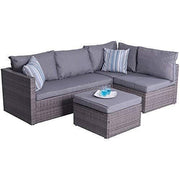 Vifah Outdoor/Indoor Cyrus 4-Piece Cushioned Compact Sectional Sofa Set - Senior.com Outdoor Furniture Sets