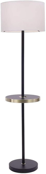 Quality Craft Stick Floor Lamp with Linen Shade and 11" Base - Black - Senior.com Lamps