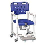 IPU Elite Rolling PVC Shower Chair Commode with Slide-Out Footrests - Senior.com PVC Shower Chairs