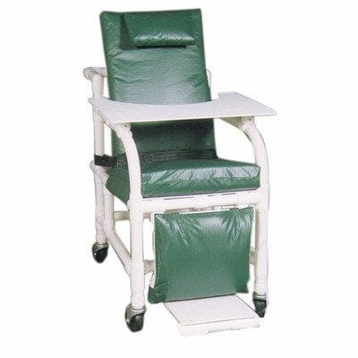 MJM International Bariatric Extra Wide Geriatric PVC Padded Chair with Leg Extensions & Tray - Senior.com PVC Shower Chairs