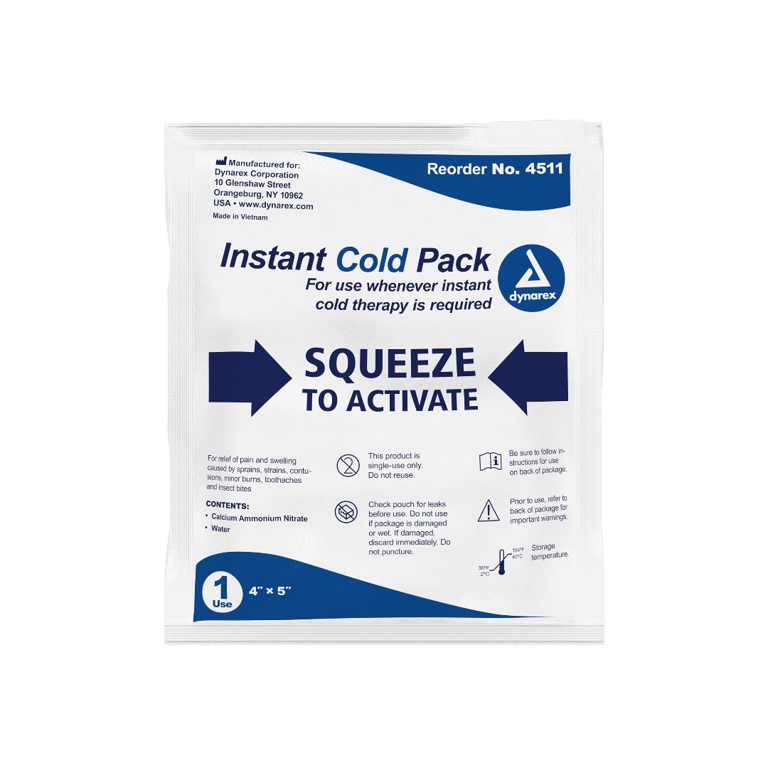 Dynarex Instant Cold Packs - Easy Activation - Flexible - Case of 24 - Senior.com Cold Therapy Pack