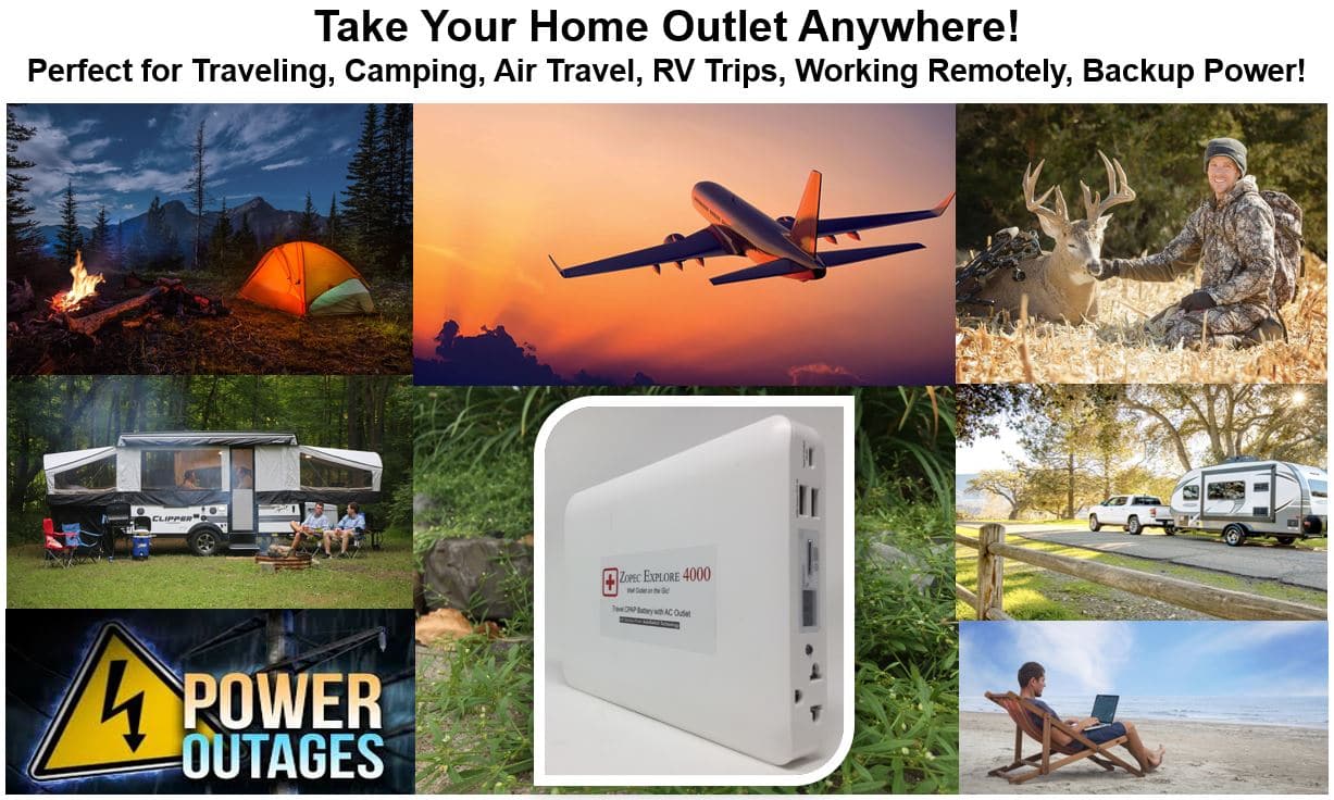 Zopec EXPLORE 8200 Travel CPAP Battery & Universal Power Pack (up to 4 nights) - Senior.com Portable Battery Packs