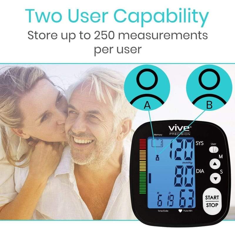 Vive Health Upper Arm Precision Blood Pressure Monitor XL LCD Screen