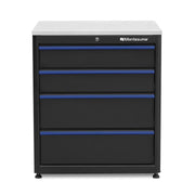 Montezuma 4-Drawer Base Storage Cabinet with Stainless Steel Top - Senior.com Garage Cabinets