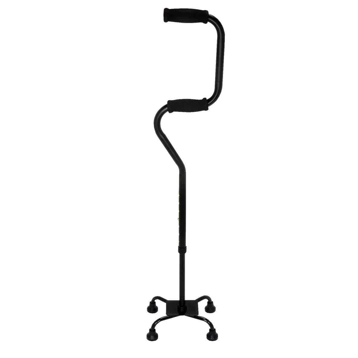 HealthSmart Sit-to-Stand Adjustable Quad Cane with 4 Foot Base - Senior.com Canes