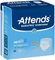 Attends Bariatric Unisex Protective Underwear with DermaDry Technology - XX-Large - Case of 48 - Senior.com Incontinence