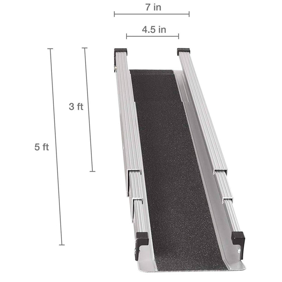 DMI® Retractable Lightweight Portable Wheelchair Ramps - Telescoping