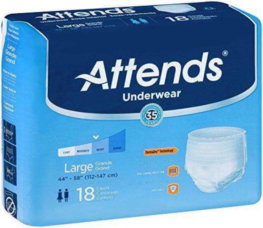 Attends Protective Underwear with DermaDry Technology for Adult Incontinence Care - Case - Senior.com Incontinence