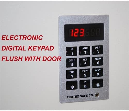 Protex Electronic Keypad Wall Safe - 2 Removable Shelves and Velvet lining - Senior.com Wall Safes