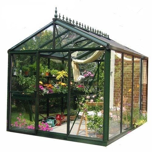 Exaco Royal Victorian Greenhouse in Dark Green with 4mm Tempered Glass - 79 sq ft - Senior.com Greenhouses
