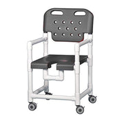 IPU Elite PVC Rolling Shower Chair with Commode Opening - Senior.com PVC Shower Chairs