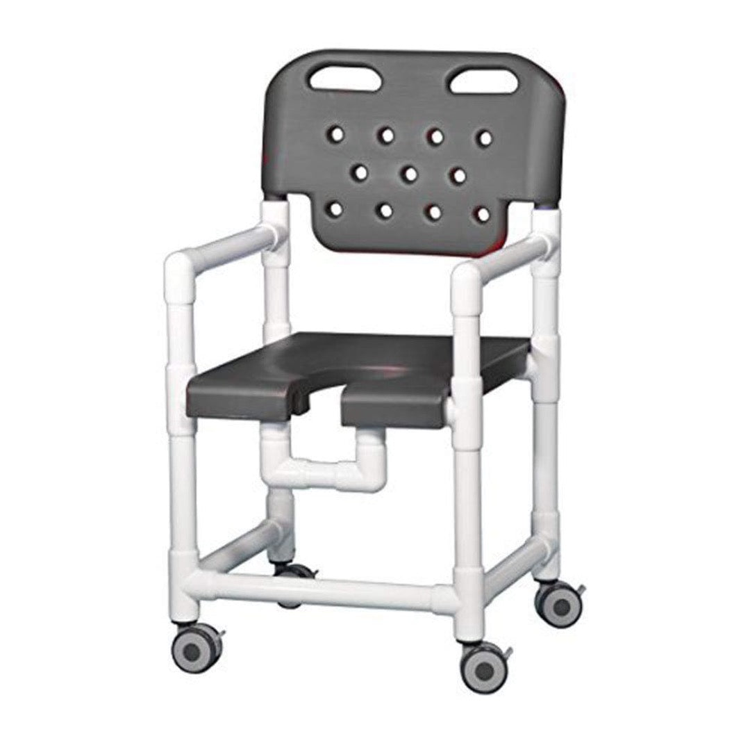 IPU Elite PVC Rolling Shower Chair with Commode Opening - Senior.com PVC Shower Chairs